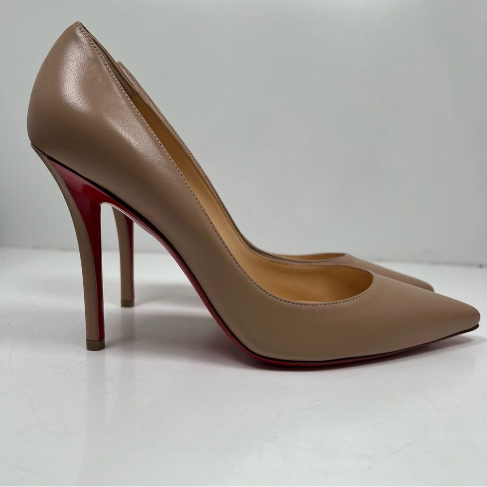 Christian Louboutin Apostrophy Pump 100 Nude 38 - Picture 2 of 10